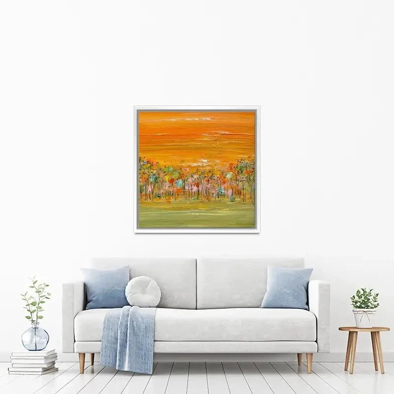 Sunrise Over The Forest Canvas Print Sunrise Over The Forest Canvas Print wall art product Charlotte Anna Reed