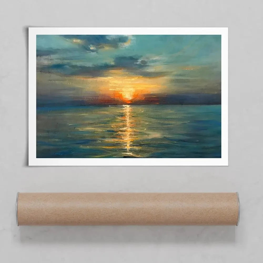 Sunrise Over The Sea Art Print Sunrise Over The Sea Art Print wall art product OlgaOsa / Shutterstock