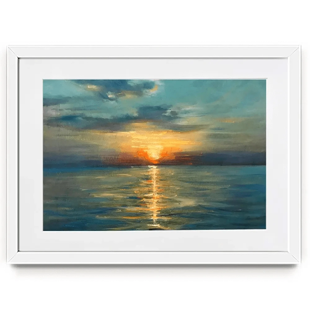 Sunrise Over The Sea Framed Art Print Sunrise Over The Sea Framed Art Print wall art product OlgaOsa / Shutterstock