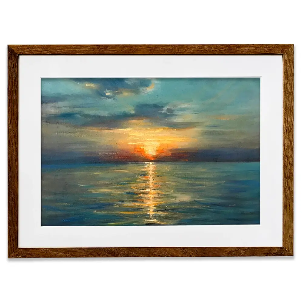 Sunrise Over The Sea Framed Art Print Sunrise Over The Sea Framed Art Print wall art product OlgaOsa / Shutterstock