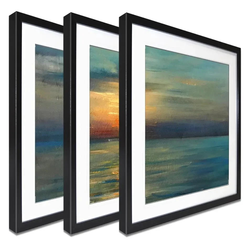 Sunrise Over The Sea Framed Art Print Trio Sunrise Over The Sea Framed Art Print Trio wall art product OlgaOsa / Shutterstock