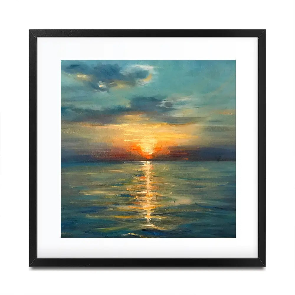 Sunrise Over The Sea Square Framed Art Print Sunrise Over The Sea Square Framed Art Print wall art product OlgaOsa / Shutterstock