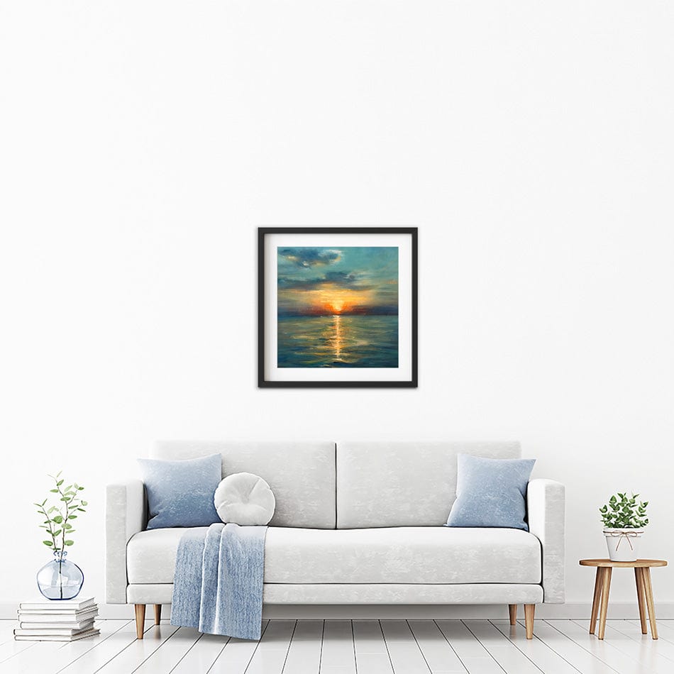 Sunrise Over The Sea Square Framed Art Print wall art product OlgaOsa / Shutterstock