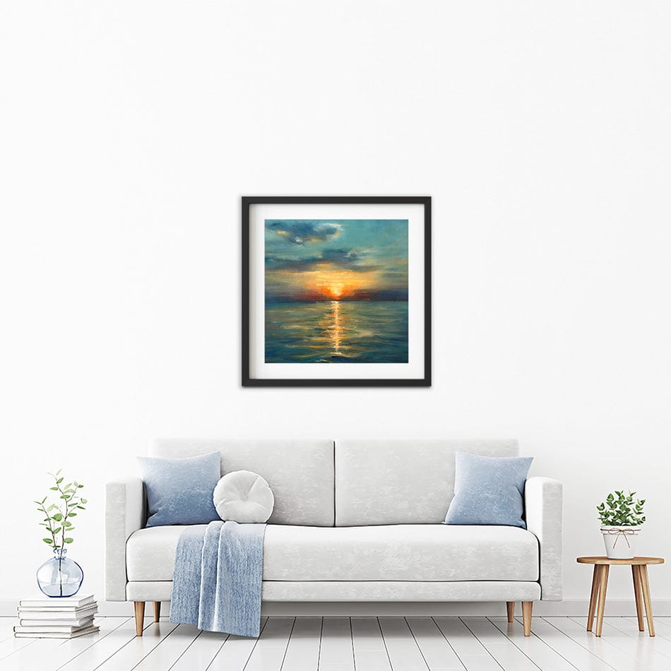 Sunrise Over The Sea Square Framed Art Print wall art product OlgaOsa / Shutterstock