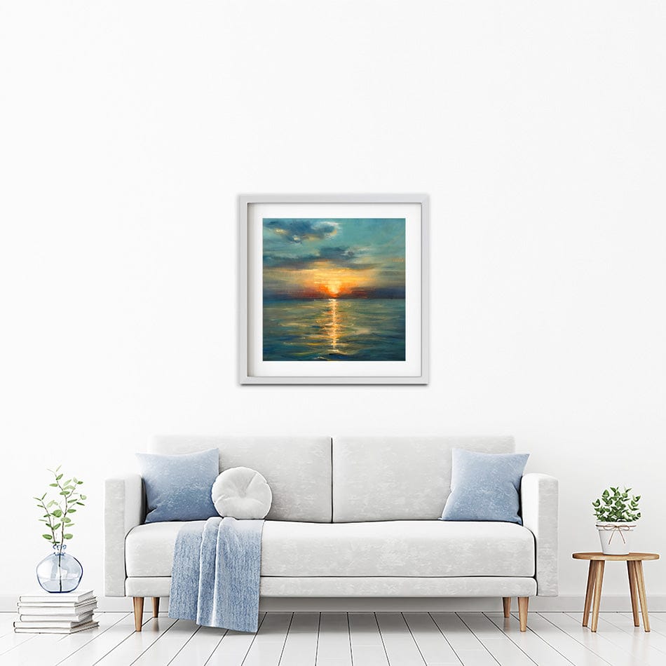 Sunrise Over The Sea Square Framed Art Print wall art product OlgaOsa / Shutterstock