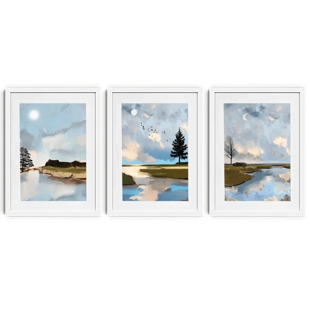 Sunrise To Sunset Framed Art Print Trio Sunrise To Sunset Framed Art Print Trio wall art product Greatart / Shutterstock