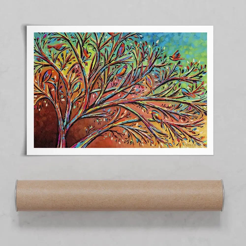Sunrise Treetop Birds 2 Art Print Sunrise Treetop Birds 2 Art Print wall art product Carolee Vitaletti