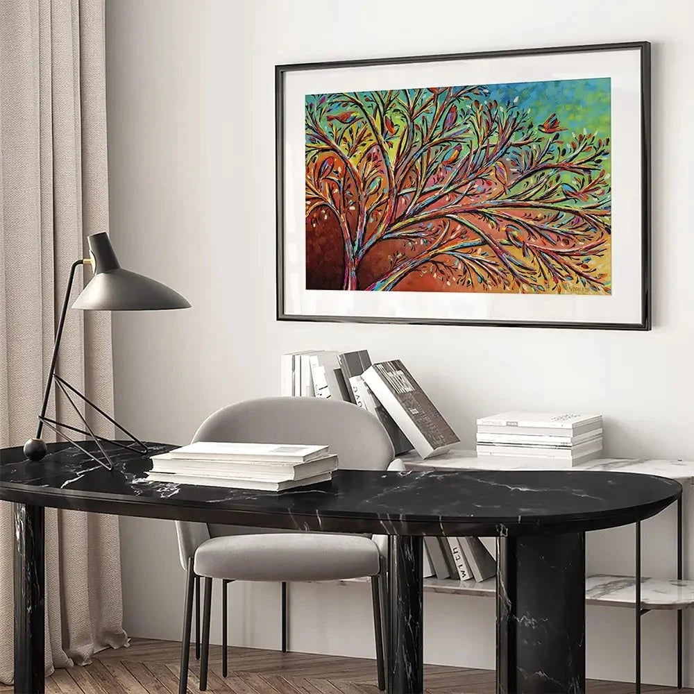 Sunrise Treetop Birds 2 Framed Art Print Sunrise Treetop Birds 2 Framed Art Print wall art product Carolee Vitaletti
