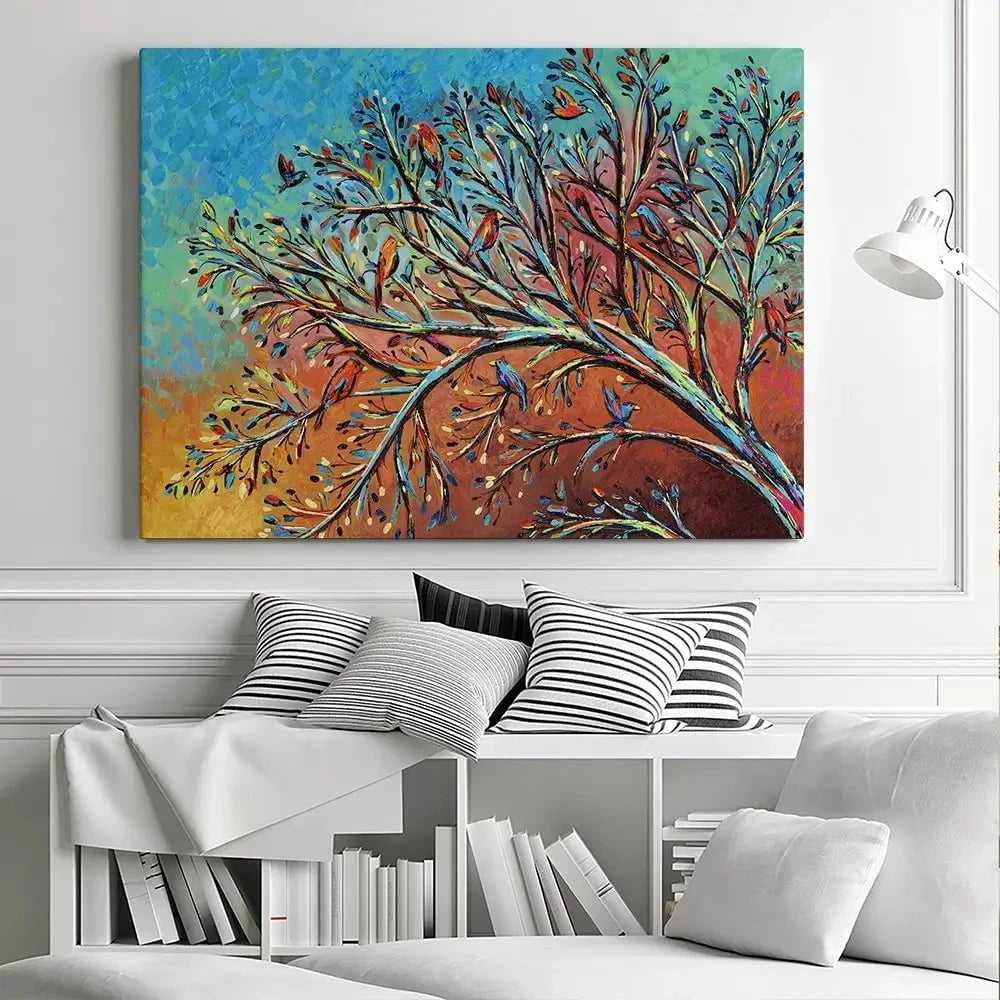 Sunrise Treetop Birds Canvas Print Sunrise Treetop Birds Canvas Print wall art product Carolee Vitaletti