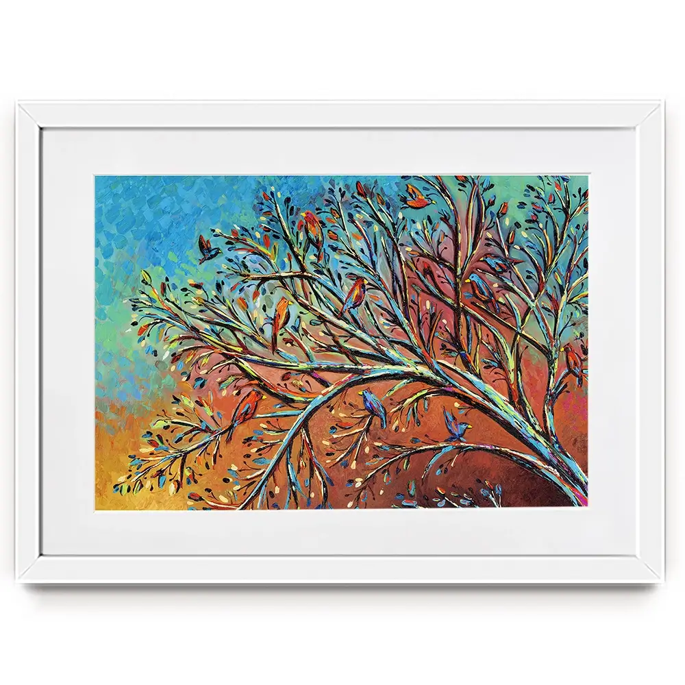 Sunrise Treetop Birds Framed Art Print Sunrise Treetop Birds Framed Art Print wall art product Carolee Vitaletti