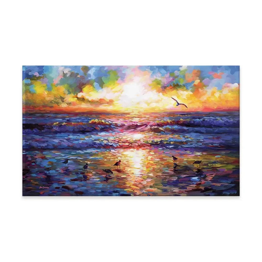 Sunset Beach Embrace Canvas Print Sunset Beach Embrace Canvas Print wall art product Leon Devenice