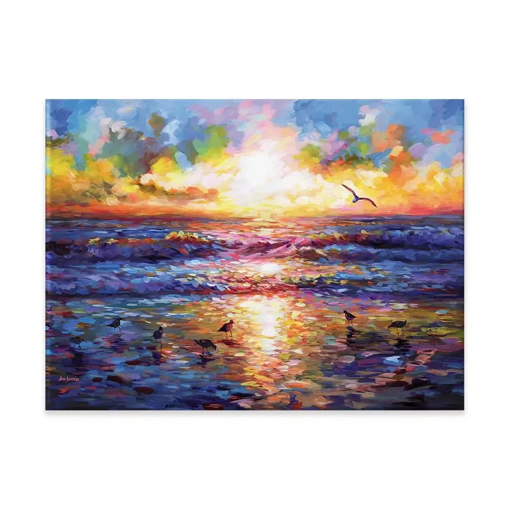 Sunset Beach Embrace Canvas Print Sunset Beach Embrace Canvas Print wall art product Leon Devenice