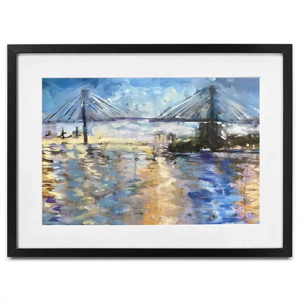 Sunset Bridge Framed Art Print Sunset Bridge Framed Art Print wall art product Tiffani Taylor - Independent