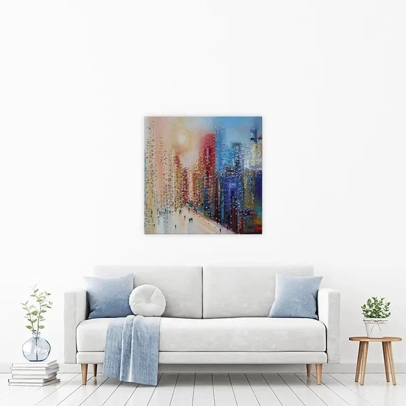 Sunset City Canvas Print Sunset City Canvas Print wall art product Ekaterina Ermilkina