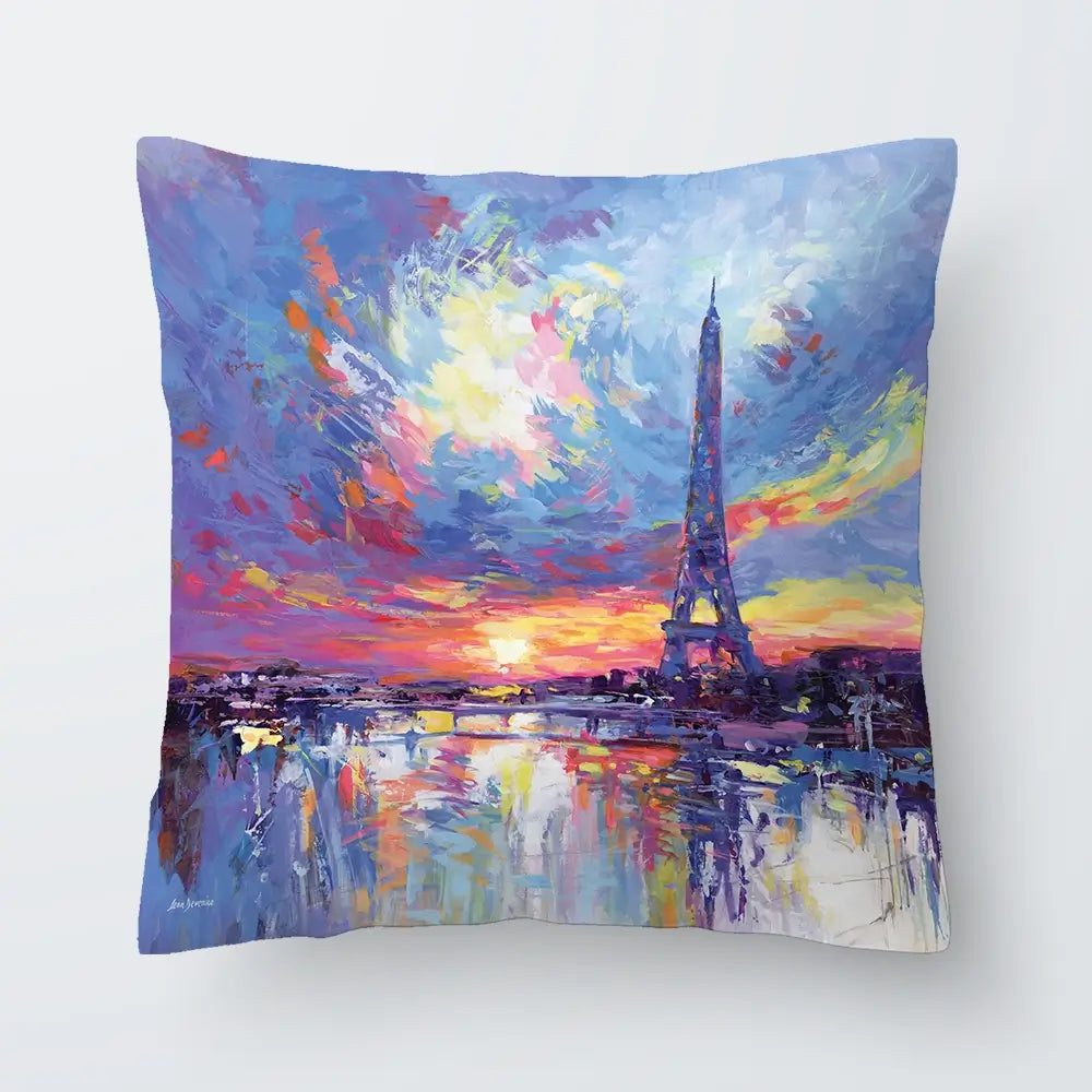 Sunset Eiffel Cushion Sunset Eiffel Cushion wall art product Leon Devenice