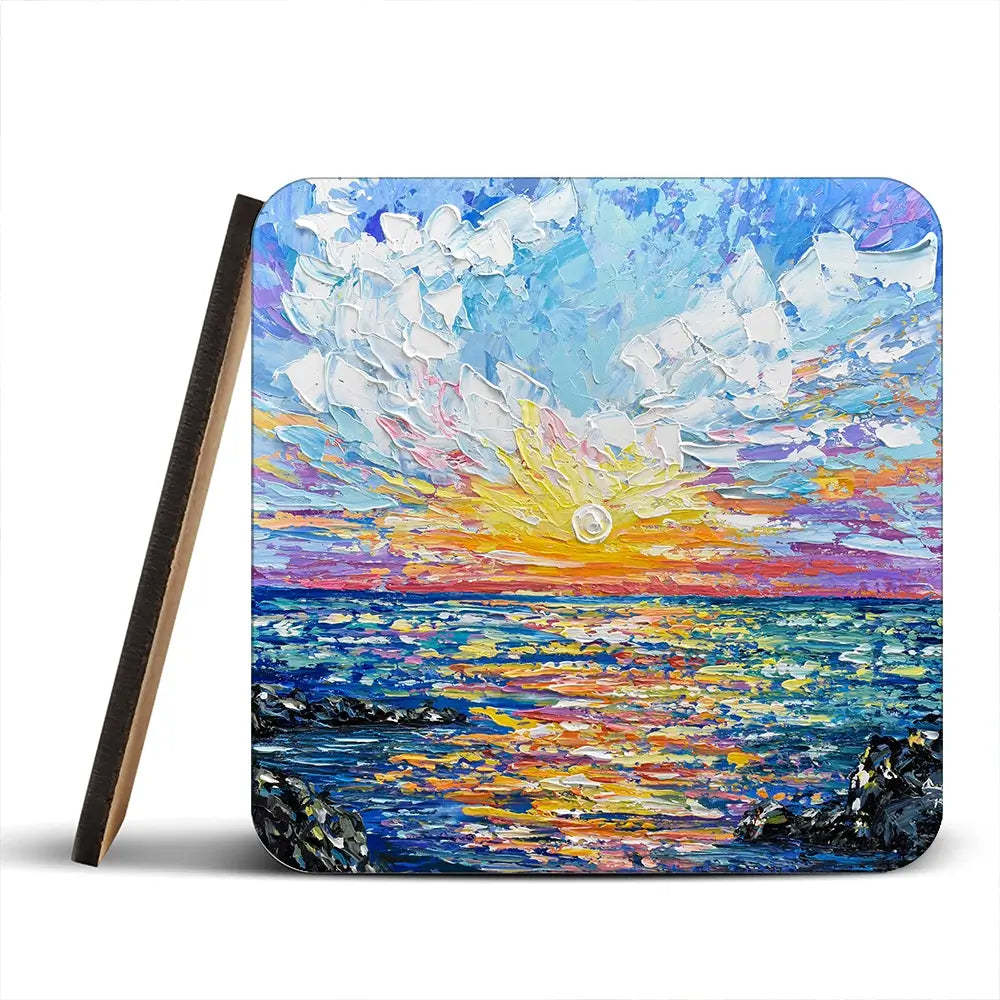 Sunset Gazing Coaster Set Sunset Gazing Coaster Set wall art product Olga Tkachyk