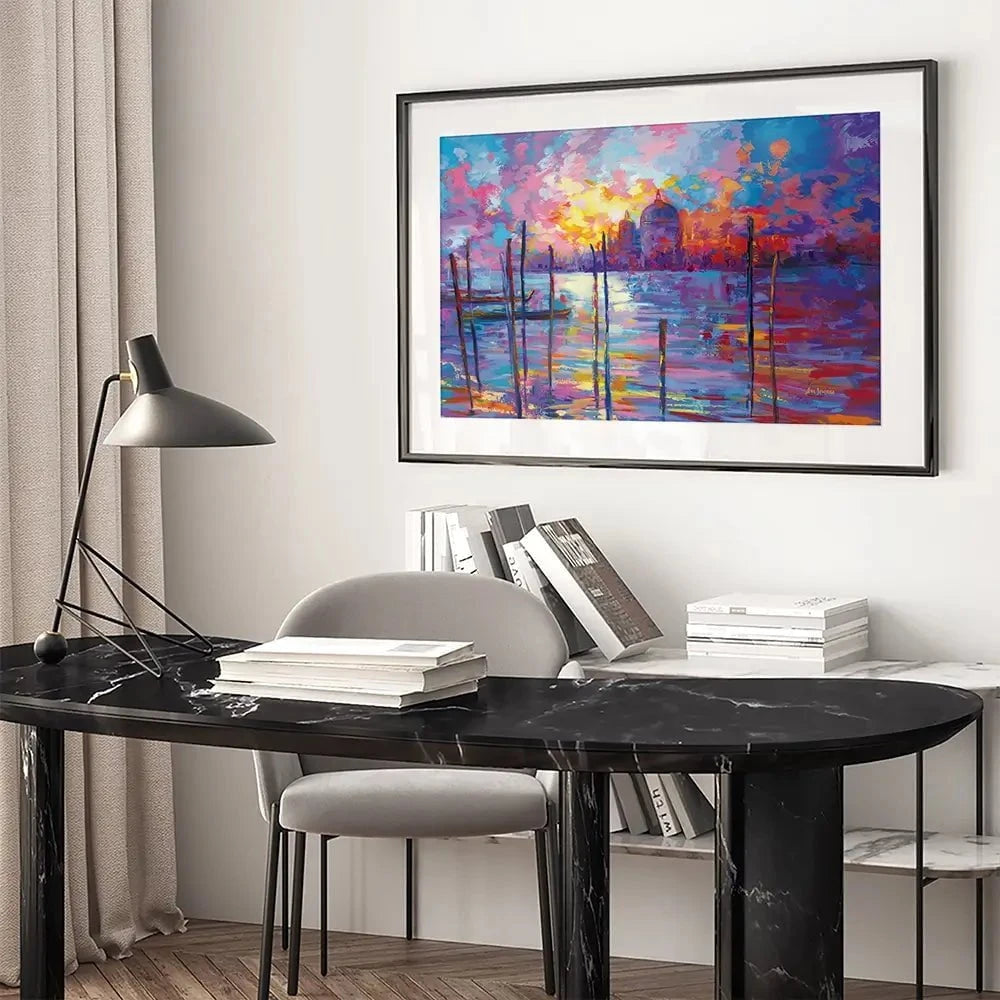Sunset In Venice Framed Art Print Sunset In Venice Framed Art Print wall art product Leon Devenice