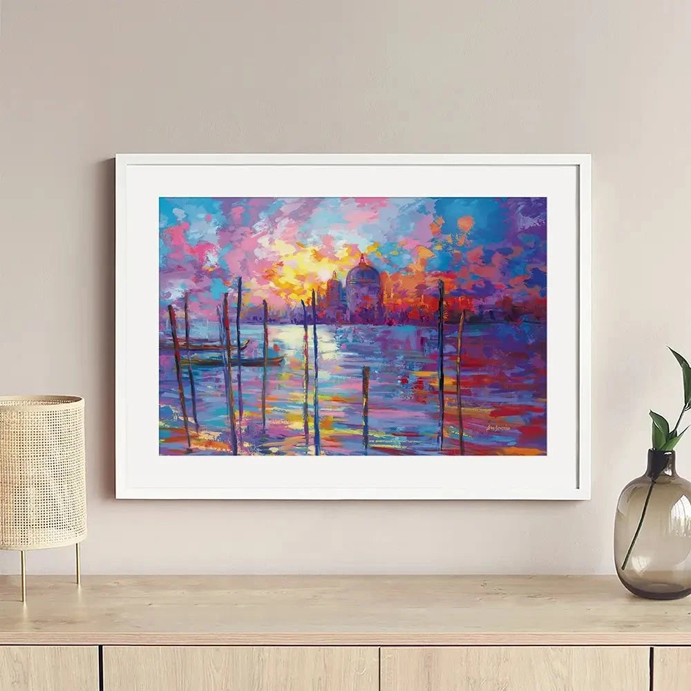 Sunset In Venice Framed Art Print Sunset In Venice Framed Art Print wall art product Leon Devenice