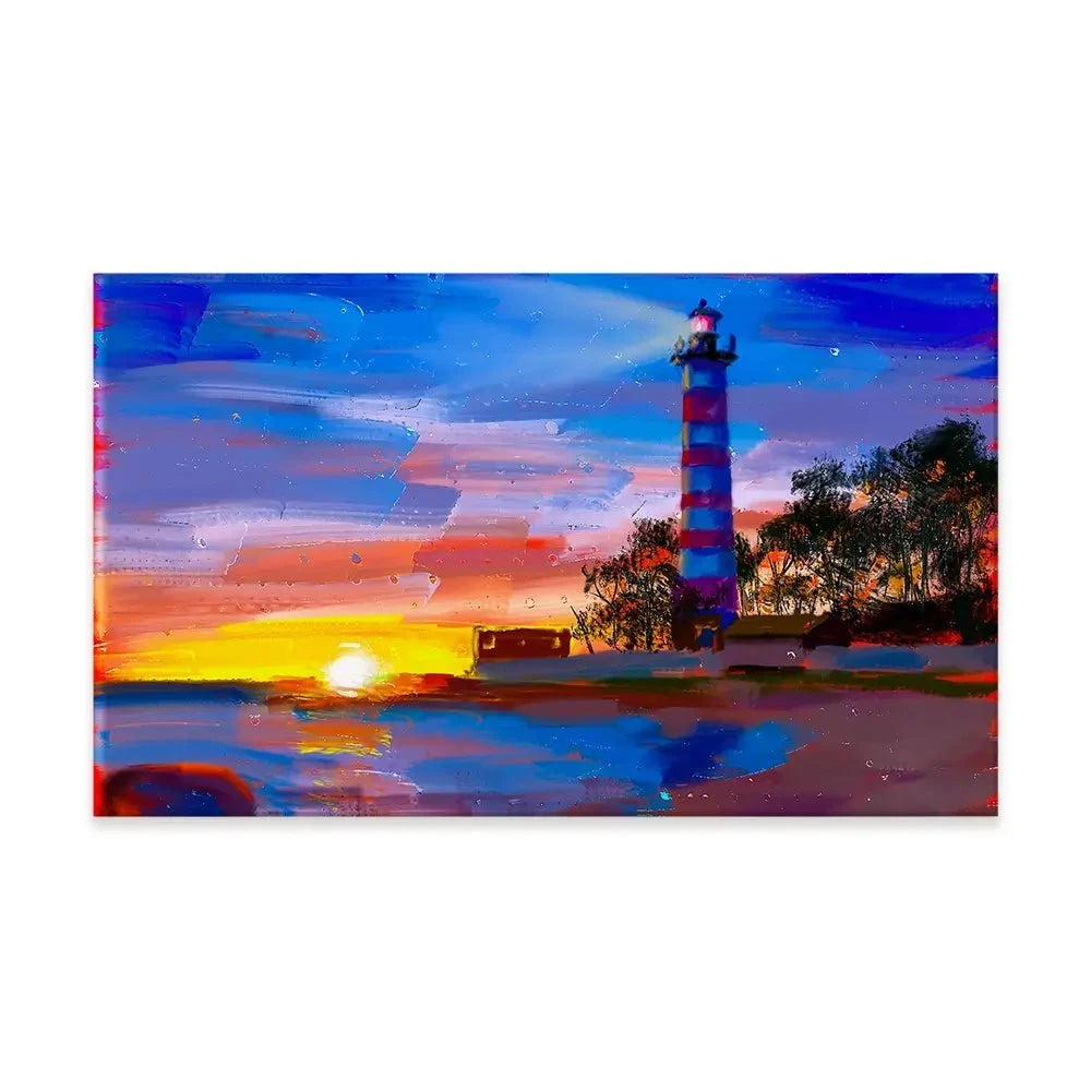 Sunset Lighthouse Scene Canvas Print Sunset Lighthouse Scene Canvas Print wall art product Valenty / Shutterstock