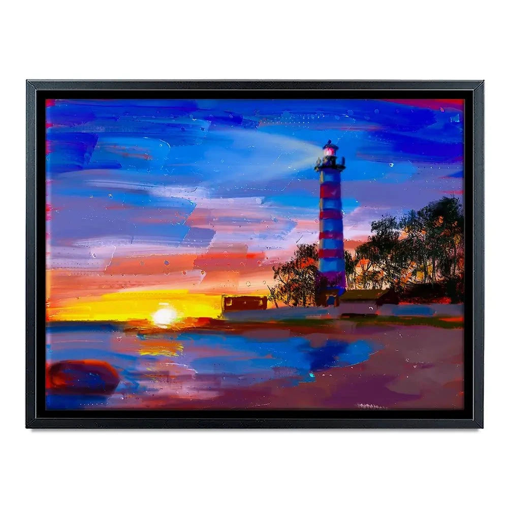 Sunset Lighthouse Scene Canvas Print Sunset Lighthouse Scene Canvas Print wall art product Valenty / Shutterstock
