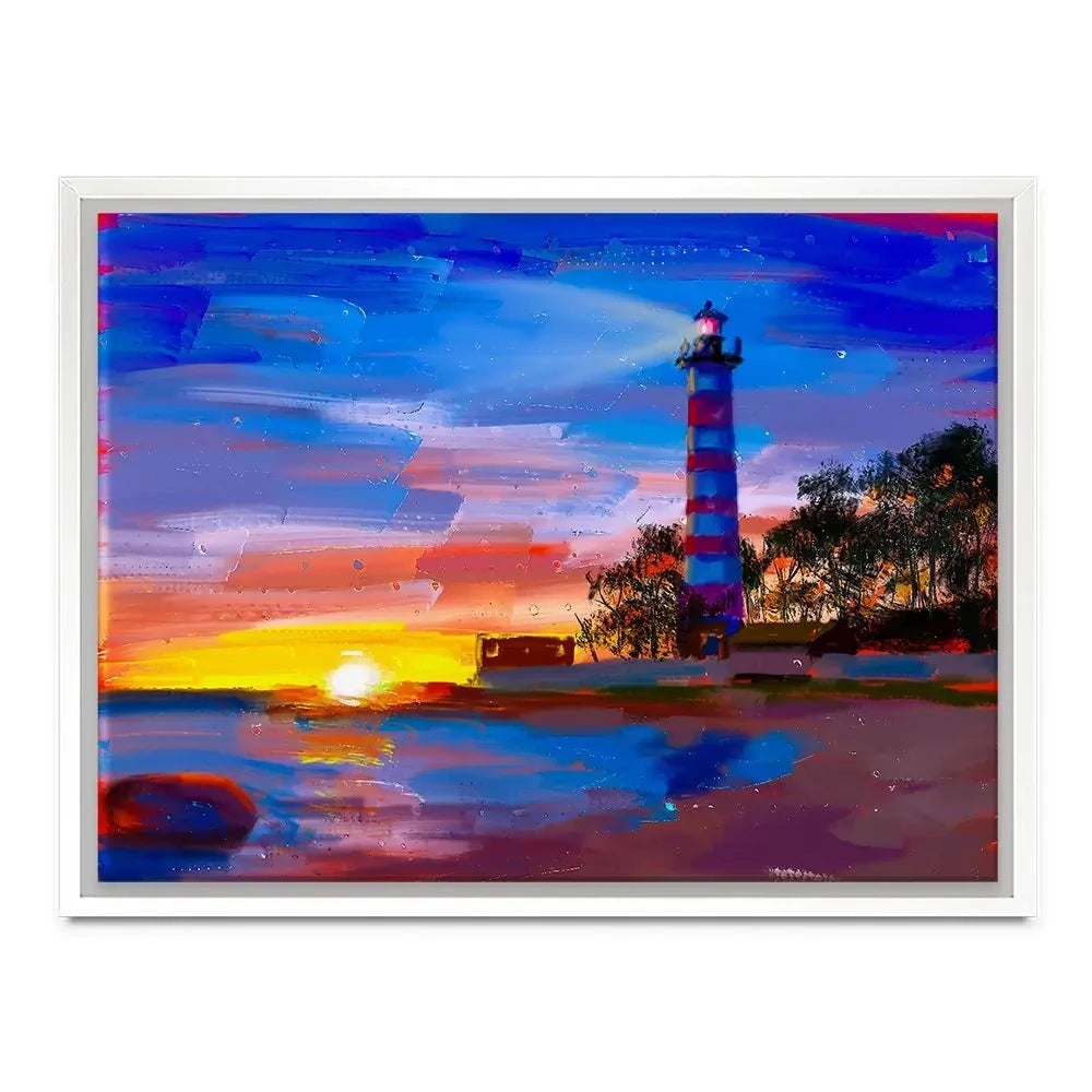 Sunset Lighthouse Scene Canvas Print Sunset Lighthouse Scene Canvas Print wall art product Valenty / Shutterstock