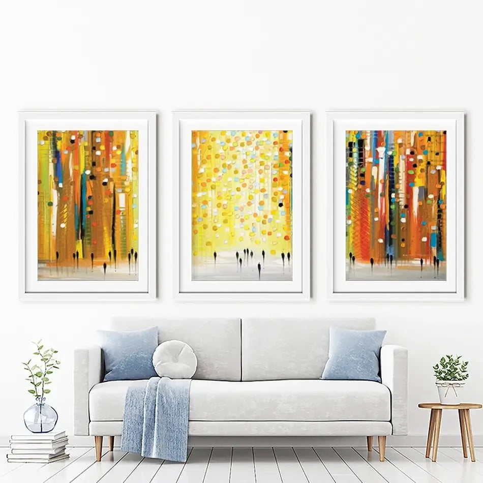 Sunset Lights Framed Art Print Trio Sunset Lights Framed Art Print Trio wall art product Ekaterina Ermilkina