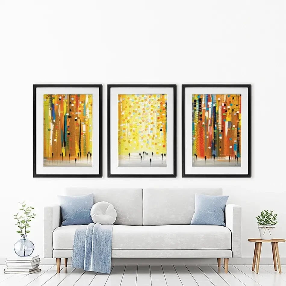Sunset Lights Framed Art Print Trio Sunset Lights Framed Art Print Trio wall art product Ekaterina Ermilkina