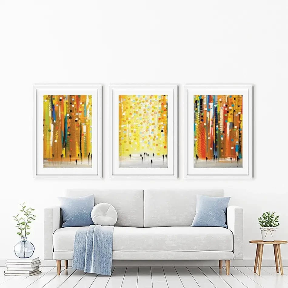 Sunset Lights Framed Art Print Trio Sunset Lights Framed Art Print Trio wall art product Ekaterina Ermilkina
