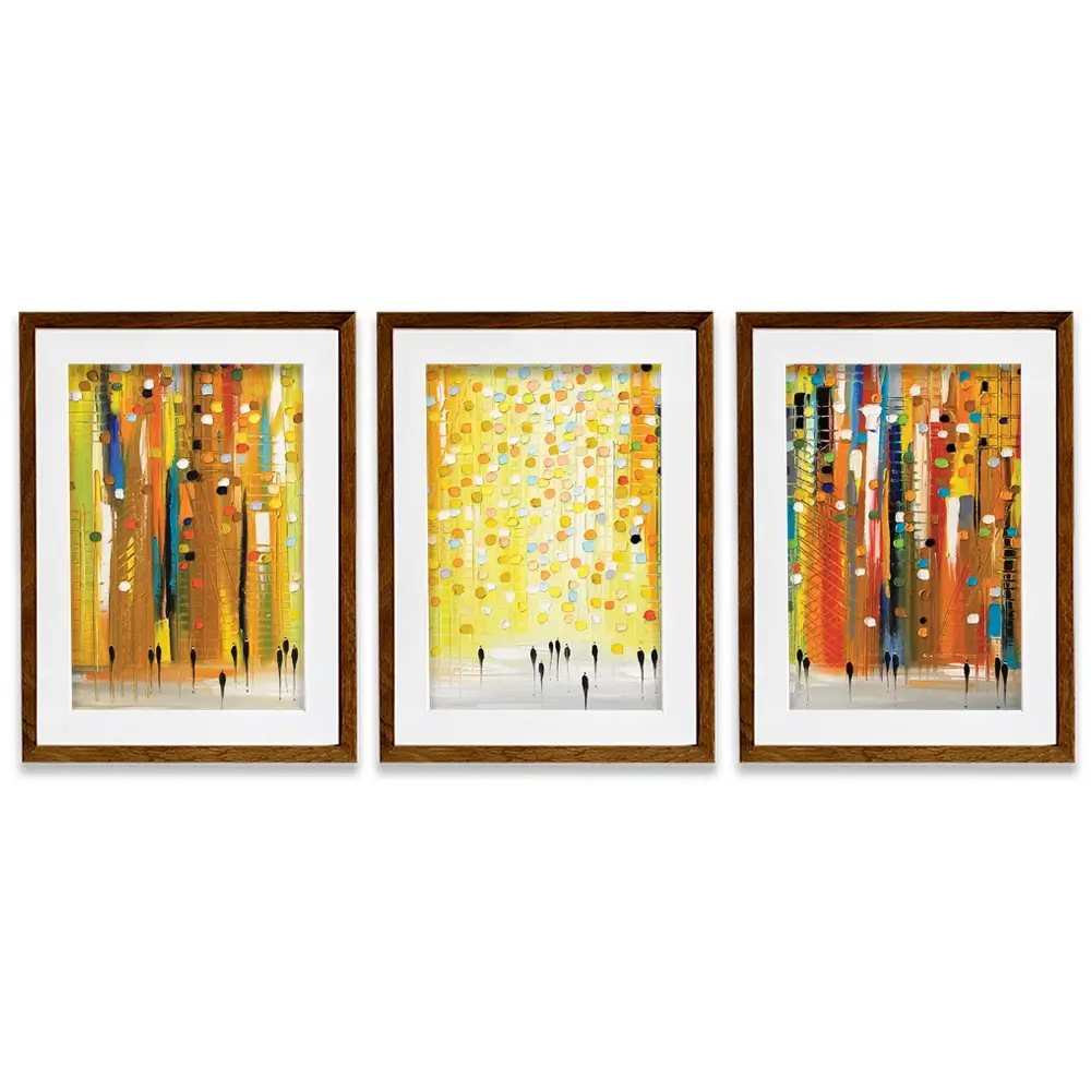 Sunset Lights Framed Art Print Trio Sunset Lights Framed Art Print Trio wall art product Ekaterina Ermilkina