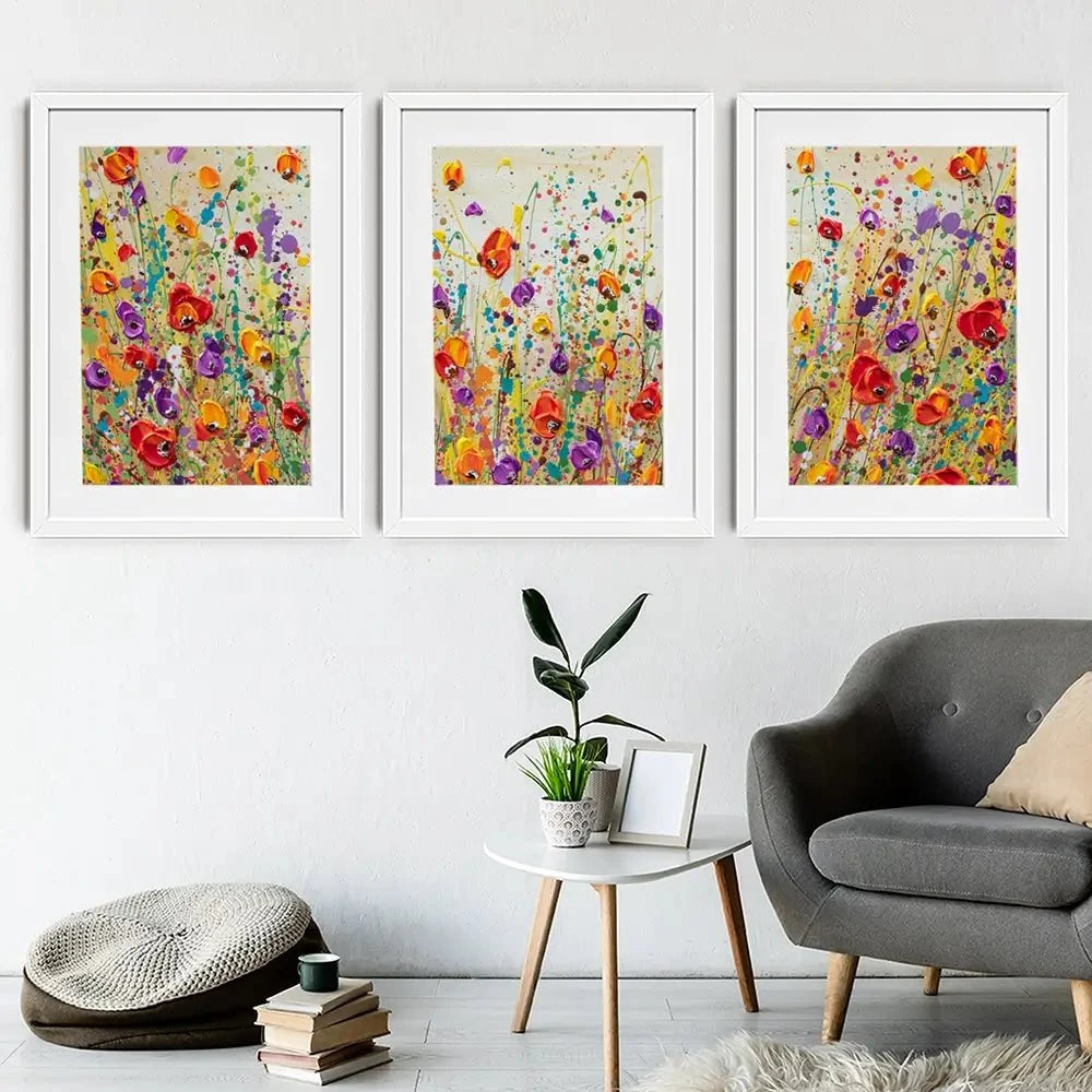 Sunset Meadow Framed Art Print Trio Sunset Meadow Framed Art Print Trio wall art product Olga Tkachyk