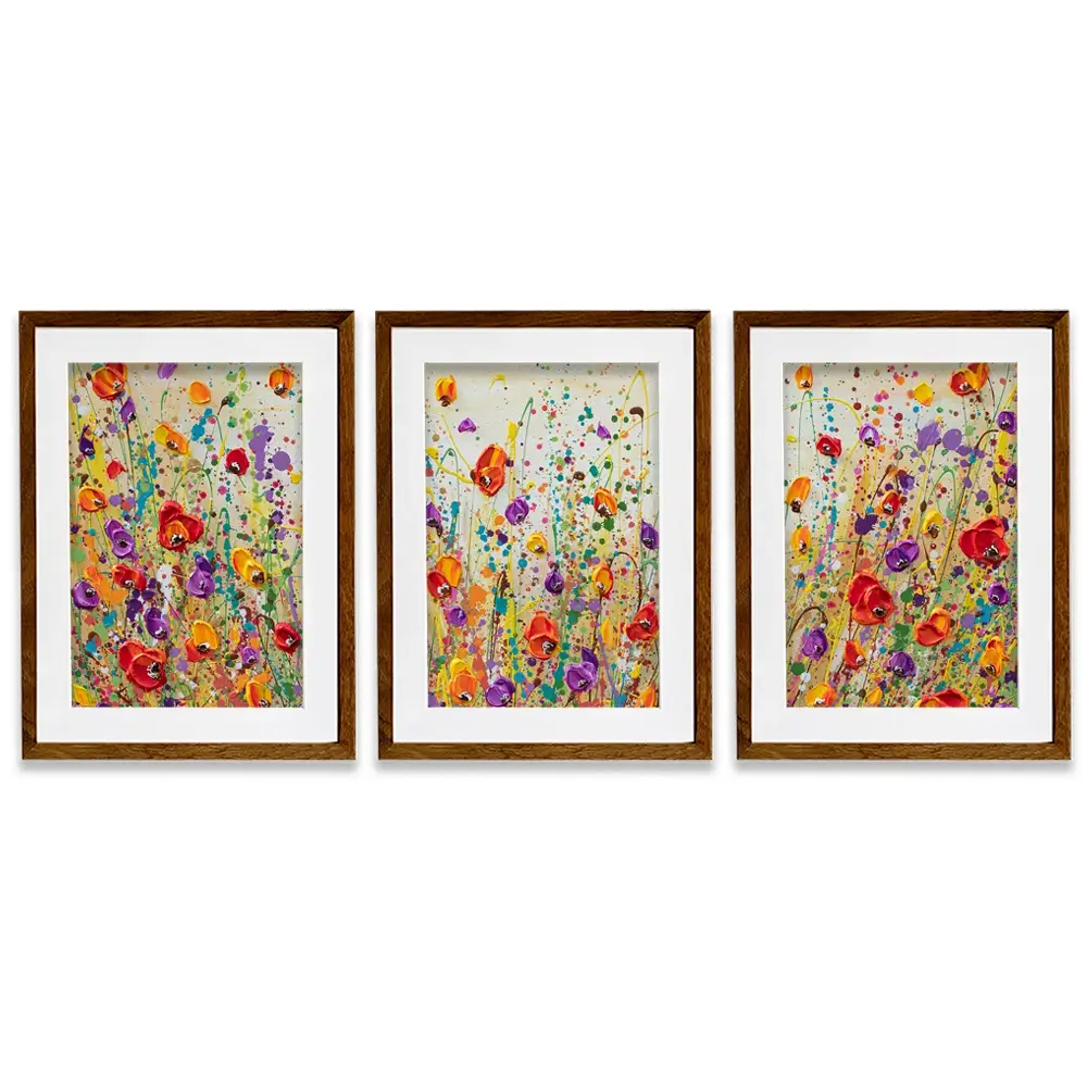 Sunset Meadow Framed Art Print Trio Sunset Meadow Framed Art Print Trio wall art product Olga Tkachyk