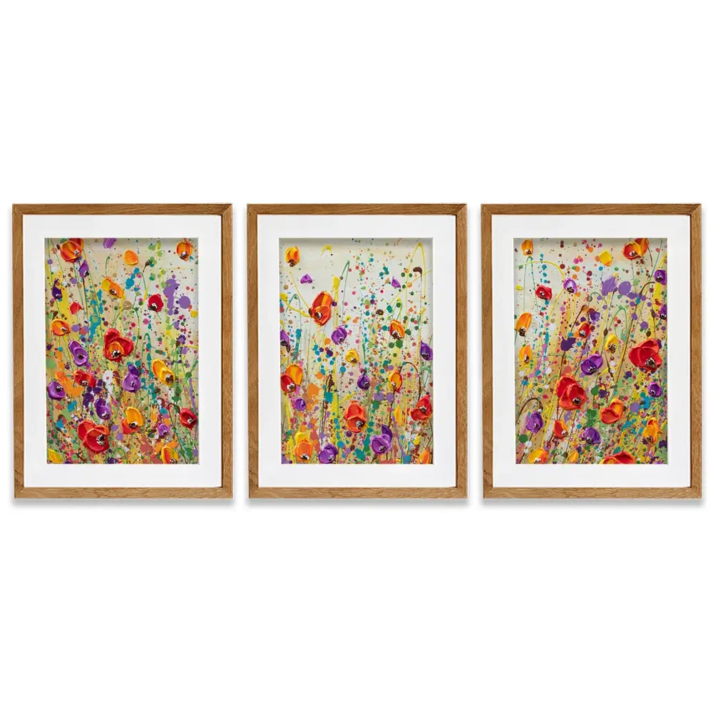 Sunset Meadow Framed Art Print Trio Sunset Meadow Framed Art Print Trio wall art product Olga Tkachyk