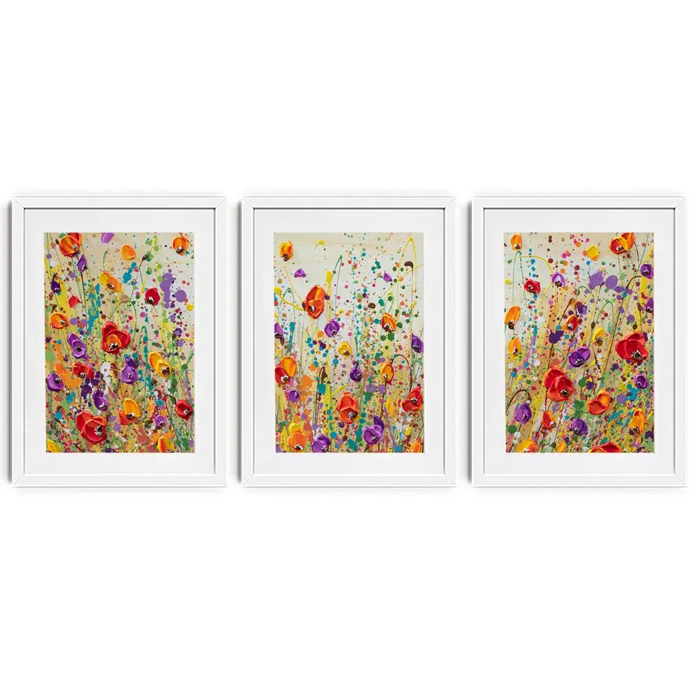 Sunset Meadow Framed Art Print Trio Sunset Meadow Framed Art Print Trio wall art product Olga Tkachyk