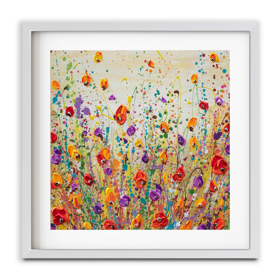 Sunset Meadow Square Framed Art Print wall art product Olga Tkachyk