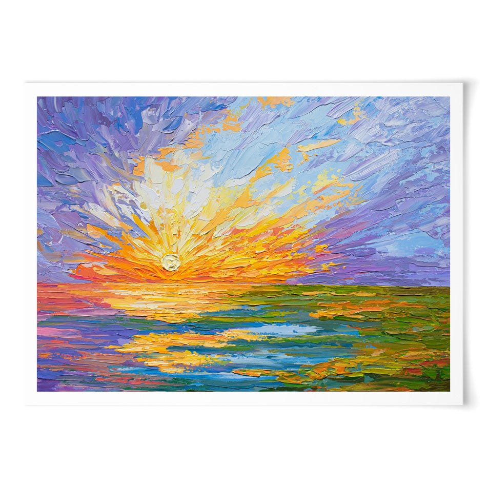 Sunset Over A Lake Art Print wall art product Olga Tkachyk