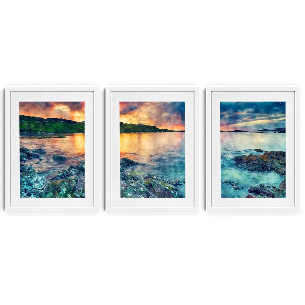 Sunset Over The Bay Framed Art Print Trio Sunset Over The Bay Framed Art Print Trio wall art product Helen Hotson / Shutterstock