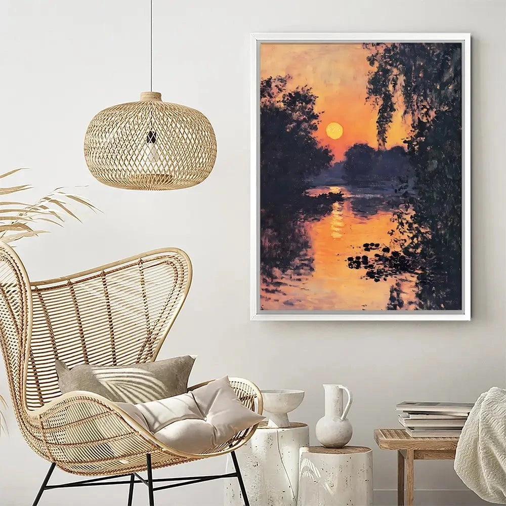 Sunset Over The Lake Canvas Print Sunset Over The Lake Canvas Print wall art product Walker Noble
