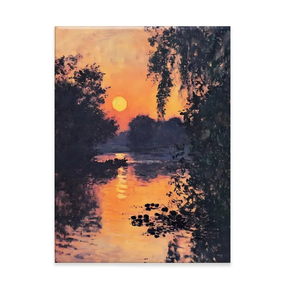 Sunset Over The Lake Canvas Print Sunset Over The Lake Canvas Print wall art product Walker Noble