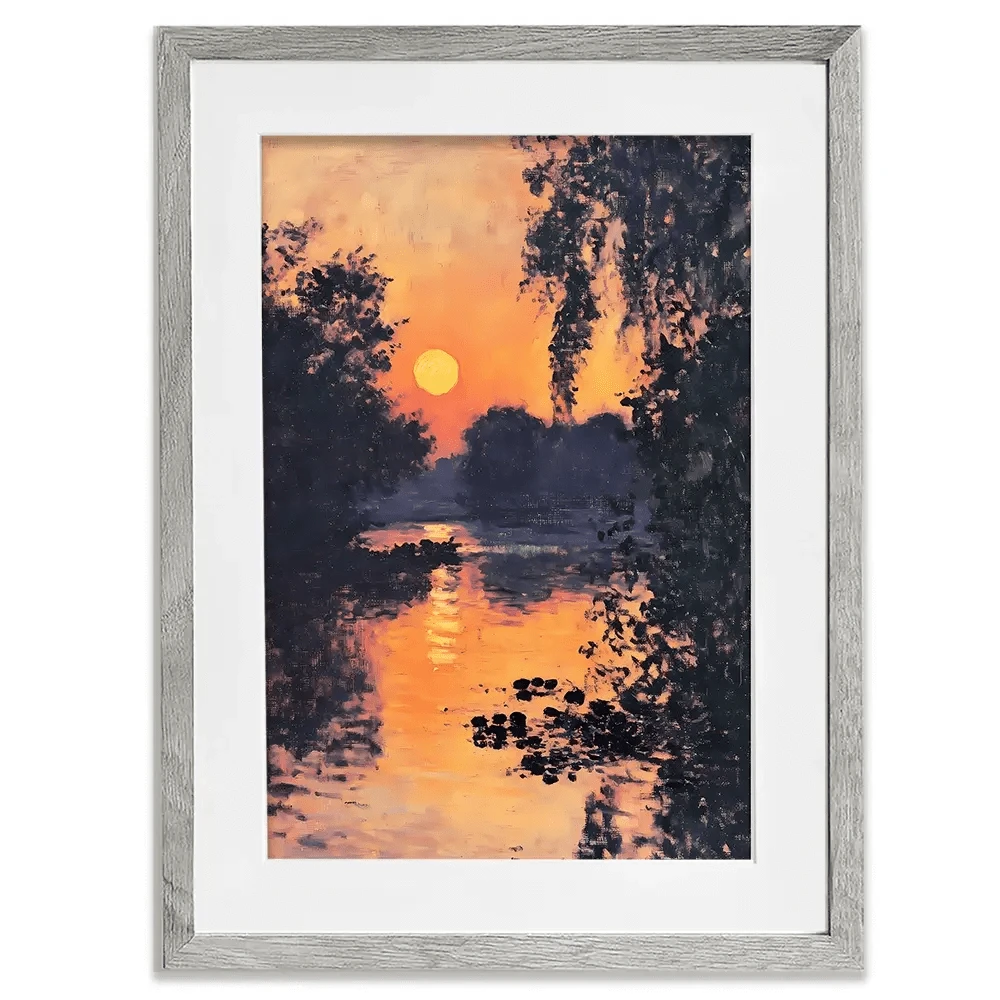 Sunset Over The Lake Framed Art Print Sunset Over The Lake Framed Art Print wall art product Walker Noble