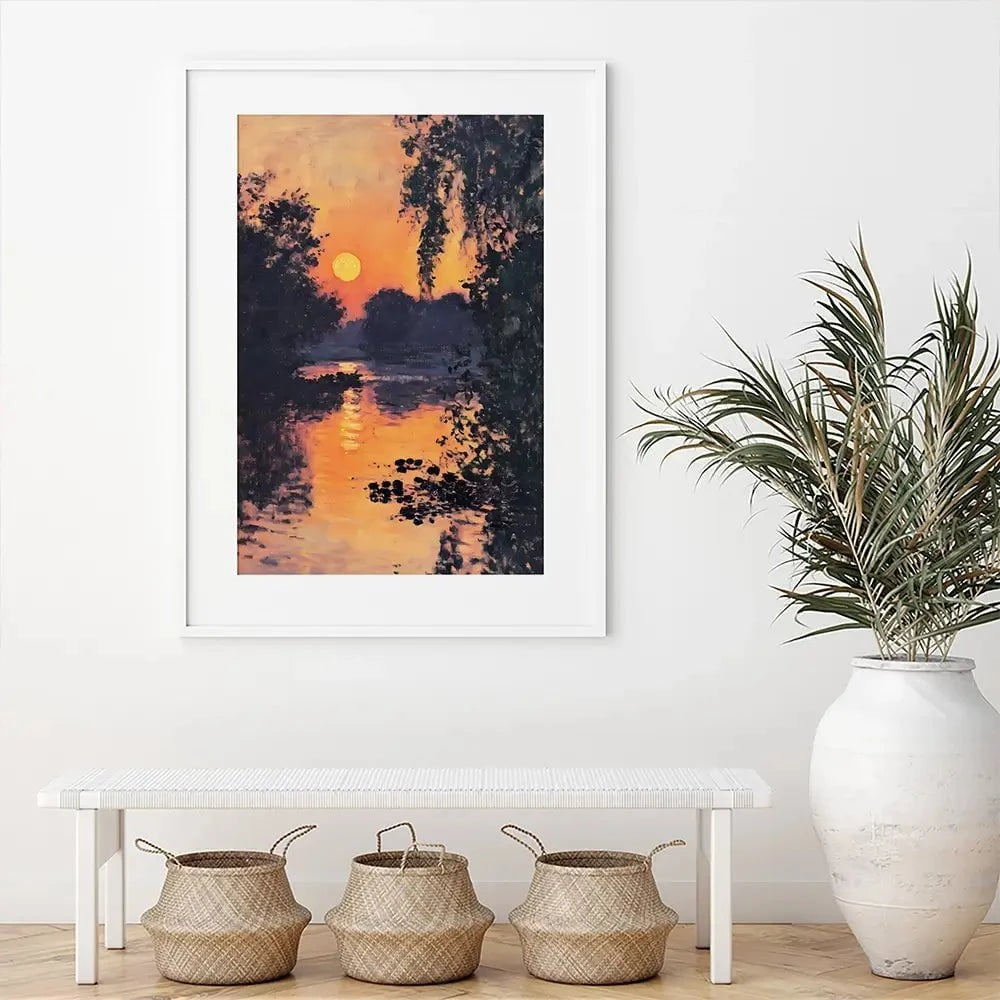 Sunset Over The Lake Framed Art Print Sunset Over The Lake Framed Art Print wall art product Walker Noble