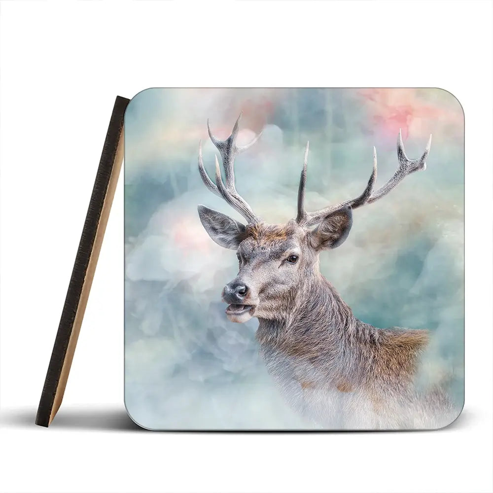 Surreal Stag Coaster Set Rainbow Soul Tree Coaster Set | Rainbow Soul Tree Art Coasters wall art product jack53 / Shutterstock
