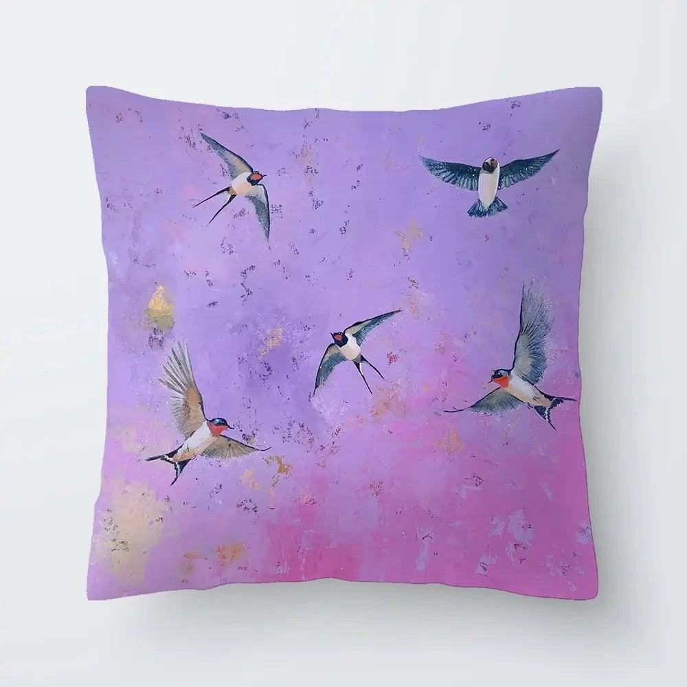 Swallows At Sunset Cushion Swallows At Sunset Cushion wall art product Laure Bury