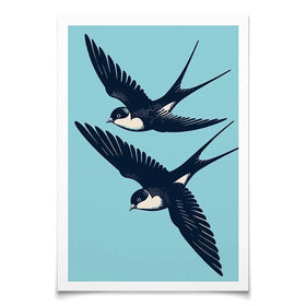 Swallows Diving Art Print Swallows Diving Art Print wall art product P & M Print Gallery