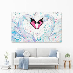 Swan Lovers Canvas Print Swan Lovers Canvas Print wall art product Emma LC Art