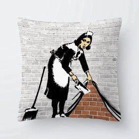 Sweep It Under The Carpet Cushion Sweep It Under The Carpet Cushion wall art product Banksy