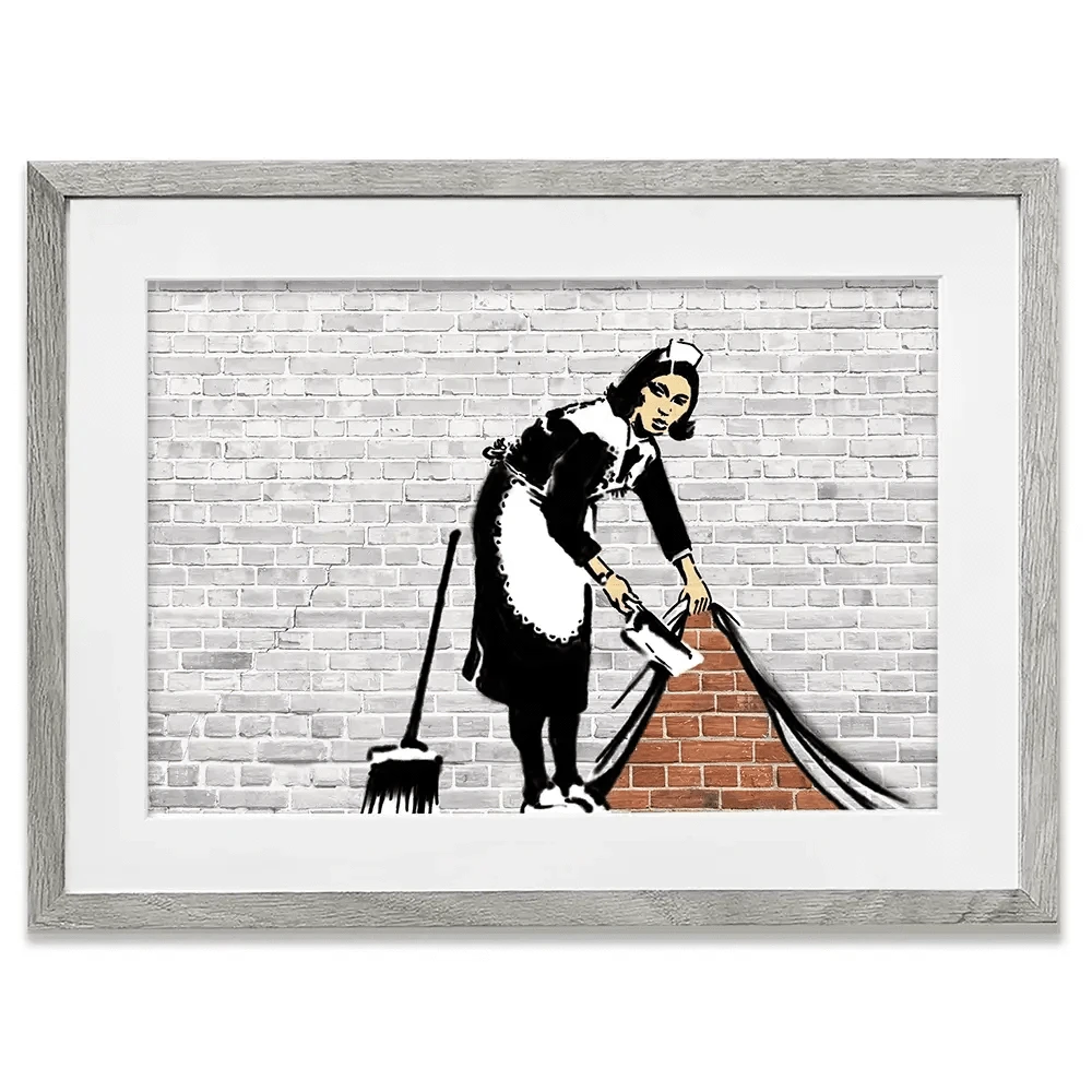 Sweep It Under The Carpet Framed Art Print Sweep It Under The Carpet Framed Art Print wall art product Banksy