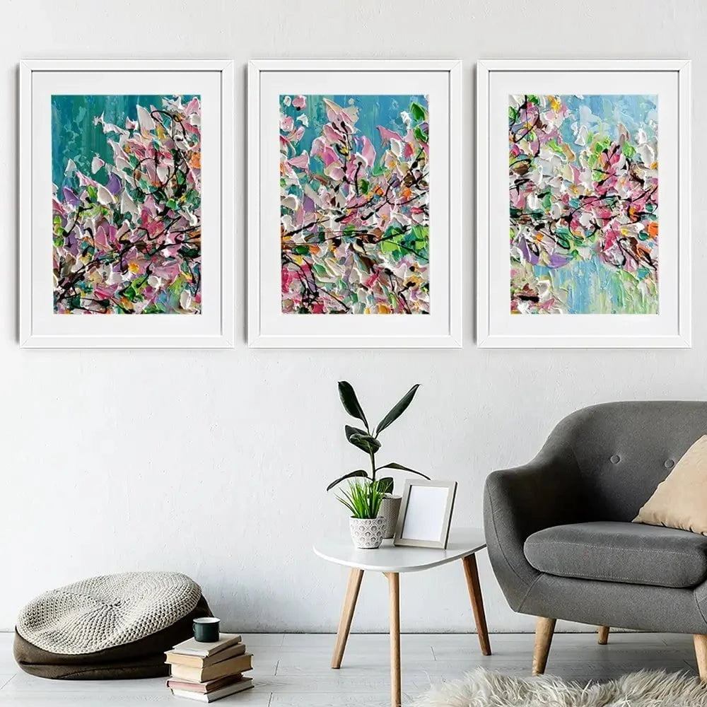 Sweet Cherry Blossom Framed Art Print Trio Sweet Cherry Blossom Framed Art Print Trio wall art product Olga Tkachyk