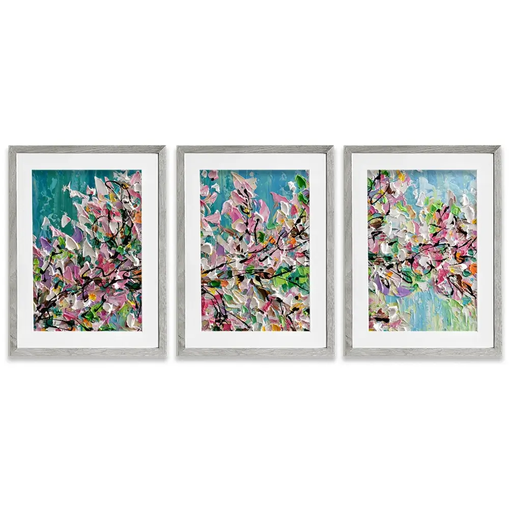 Sweet Cherry Blossom Framed Art Print Trio Sweet Cherry Blossom Framed Art Print Trio wall art product Olga Tkachyk