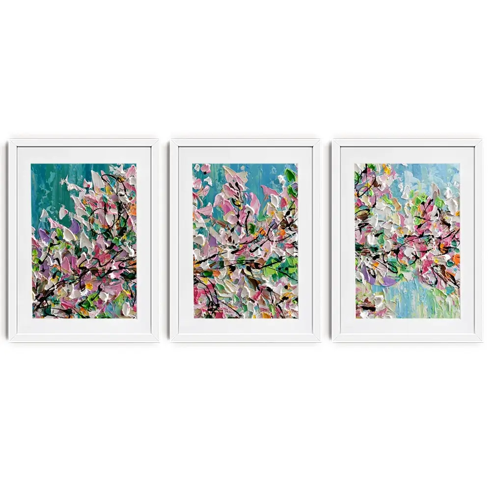 Sweet Cherry Blossom Framed Art Print Trio Sweet Cherry Blossom Framed Art Print Trio wall art product Olga Tkachyk