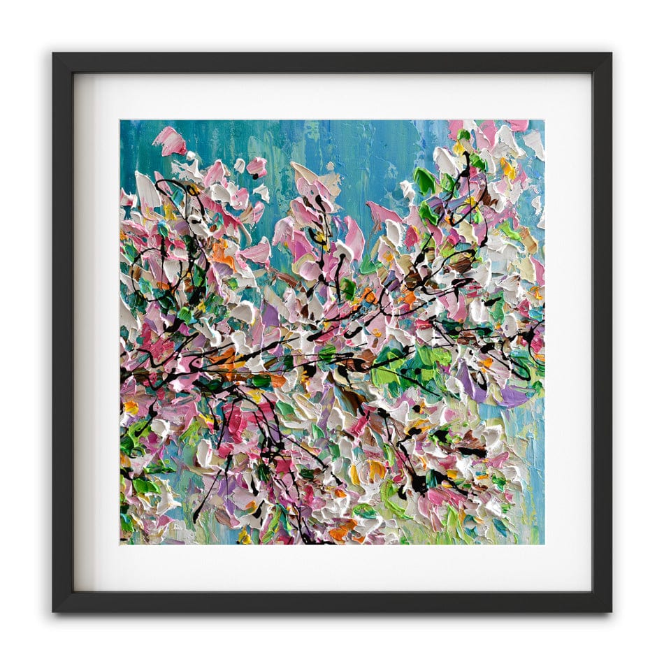 Sweet Cherry Blossom Square Framed Art Print wall art product Olga Tkachyk